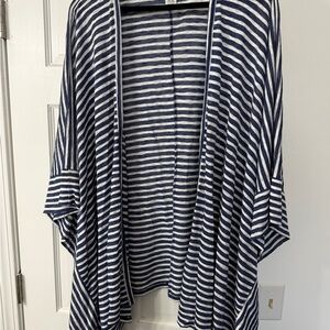 Liz Claiborne Navy and White Striped Cardigan